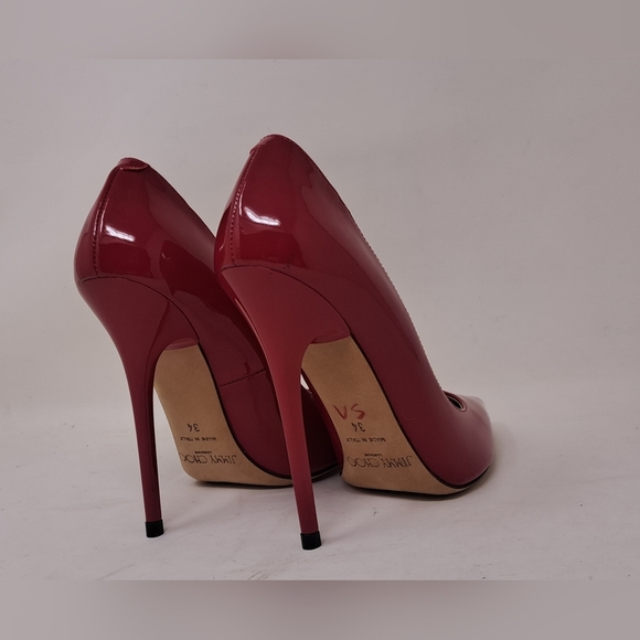 Jimmy Choo Women's Anouk Patent Red Leather Pumps 120 Italy Size 34 / 4US - Picture 11 of 16